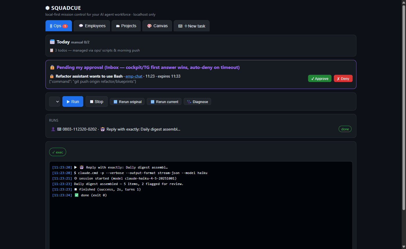 Mission control: daily todos, approval inbox, live runs